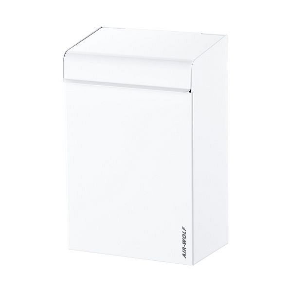 Air Wolf Hygieneabfallbehälter ohne Beutelspender, Serie Lobo, H x B x T: 342 x 220 x 153 mm, Edelstahl weiß, 40-301