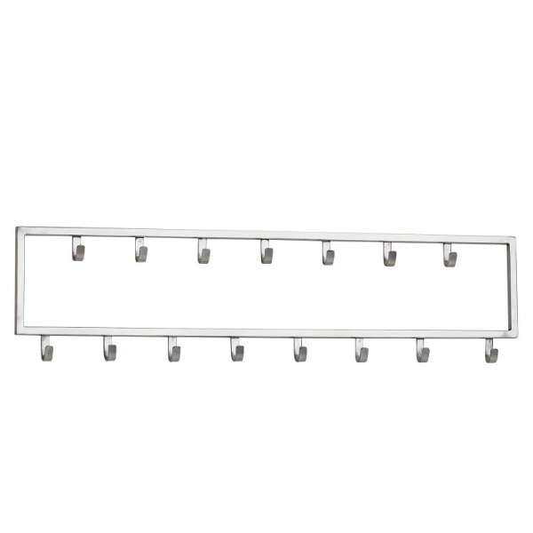 Wohnling Wandgarderobe Metall Silber 80x20x4 cm Design Flurgarderobe Stahl, Hakenleiste Wandpaneel, Garderobe Wand, Garderobenleiste Flur, WL6.445