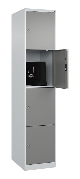 C+P Schließfachschrank Evolo PLUS, 4 Fächer, 1850x400x500mm, 7035/0004, 049000-124 S10014