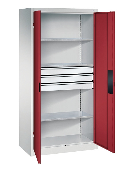 C+P Werkzeugschrank Acurado, H1950xB930xT500mm, 7035/3003, 2 Einlegeböden, Traglast 110 kg, 8921-5230 S10197