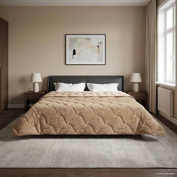 vidaXL Winterbettdecke 200 x 200 cm Winter Taupe Atmungsaktiv, 42026352