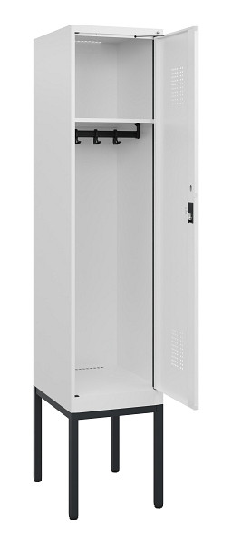 C+P Spind Evolo PLUS, Gestell, 1 Abteil, 1950x400x500mm, 9016/9016, Zylinderschloss, 0490305-12 S10047