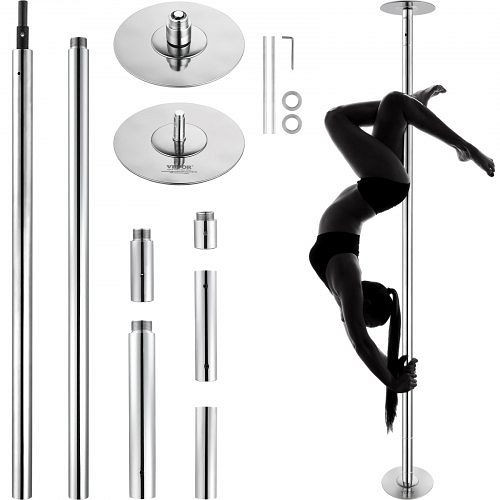 VEVOR Pole Dance Tragbare Tanzstange Profi ca. 222,6-282,4 cm Höhenverstellbare Abnehmbare Fitnessstange Silber, DBDJYXYS8610L449GV0