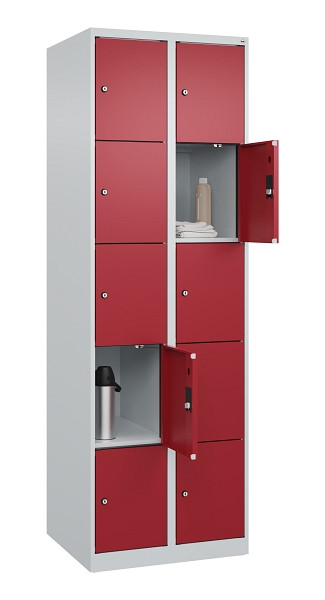 C+P Schließfachschrank Evolo PLUS, 10 Fächer, 1850x600x500mm, 7035/3003, 049000-205 S10004