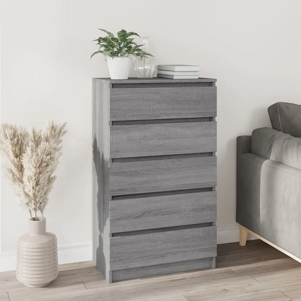 vidaXL Schubladenschrank Grau Sonoma 60x36x103 cm Holzwerkstoff, 823022