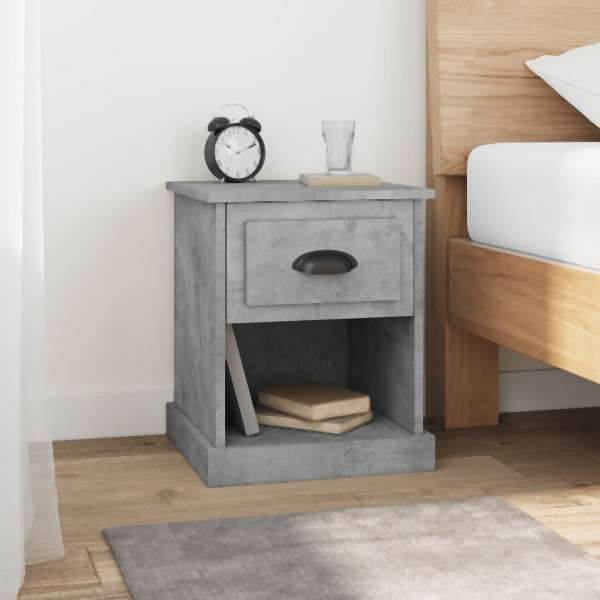 vidaXL Nachttische 2 Stück Betongrau 39x39x47,5 cm Holzwerkstoff, 816137