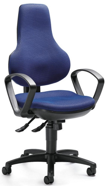 Deskin Bürostuhl COMFORT FIT mit Armlehnen, Blau, 470 x 450 x 1040 mm, 257165