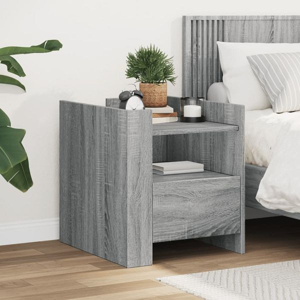 vidaXL Nachttisch Grau Sonoma 45x50x50 cm Holzwerkstoff, 848281