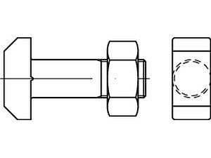 Hammerschrauben mit Sechskantmutter DIN 261 Mu 4.6 M 12 x 50 VE=S (10 Stück)