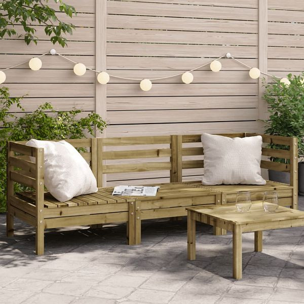 vidaXL Gartensofa 3-Sitzer Kiefernholz Imprägniert, 838032