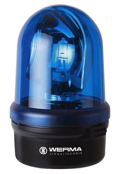 WERMA Drehspiegelleuchte Rohrmontage 12VDC BU- blau, 885.510.54
