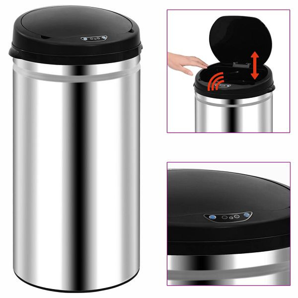 vidaXL Automatischer Sensor-Mülleimer 50 L Edelstahl, 322694
