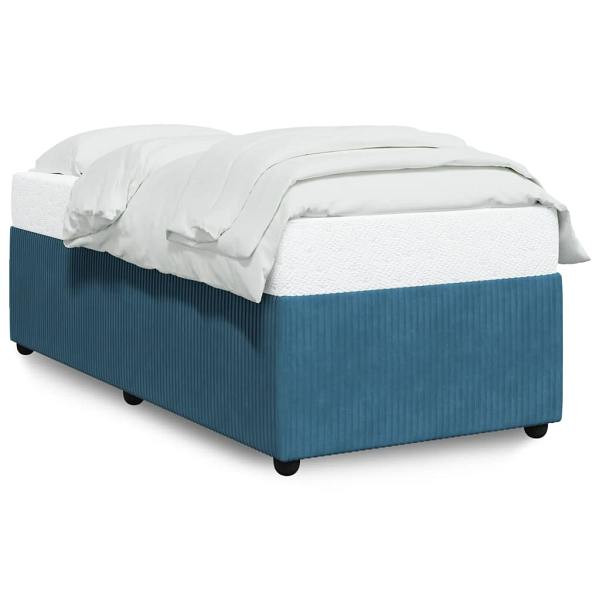 vidaXL Bettgestell Blau 80x200 cm Samt, Polyester, 3284974