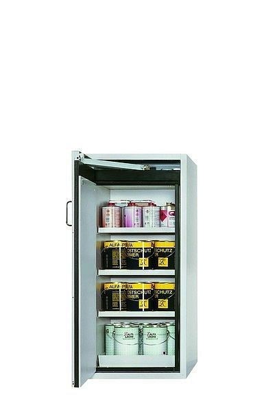 asecos Sicherheitsschrank S-CLASSIC-90, S90.129.060.WDAS in lichtgrau RAL 7035 mit 3x Fachboden (Stahlblech), 30239-001-30278