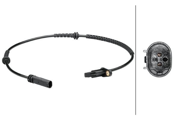 HELLA Sensor, Raddrehzahl, 2-polig, Gesamtlänge: 728mm, 6PU 012 679-521