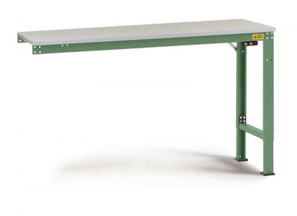 Manuflex ESD-Arbeitstisch UNIVERSAL Spezial Anbautisch mit Kunststoffplatte, BxTxH = 1500 x 800 x 728-1028 mm, Resedagrün, LU8056.6011