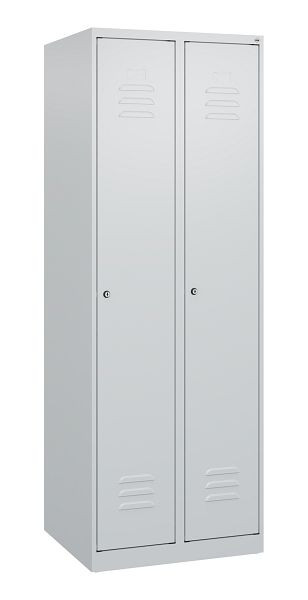C+P Umkleidespind Classic PLUS, 2 Abteile, 1700x600x500mm, 7035/7035, Zylinderschlösser, 0800007-20 S10022