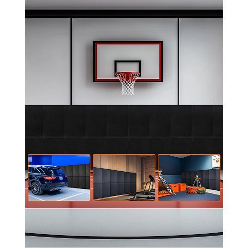 VEVOR 4x Wandpolster für Fitnessstudios (150x50x5 cm), reißfest, abnehmbare Schaumstoffpolsterung für Basketballplätze, ZFXKQBYZFXKQ5LSYBV0