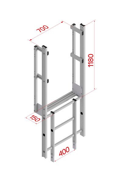 HYMER Ausstieg breit mit Tritt, Aluminium, 0053298, 4019502335790