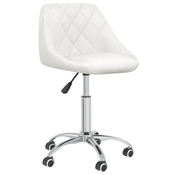 vidaXL Esszimmerstuhl Drehbar Weiß Kunstleder, stilvolles Design, 3088685