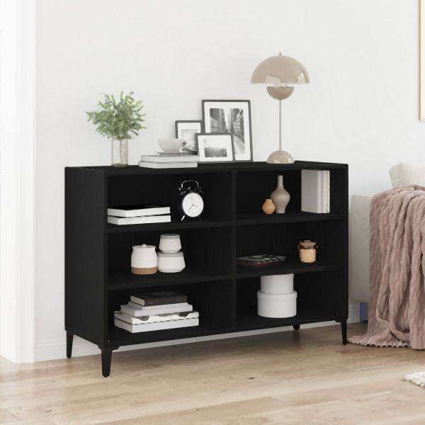 vidaXL Sideboard in schwarzer Eiche 103,5x35x70 cm aus Holzwerkstoff, 862591