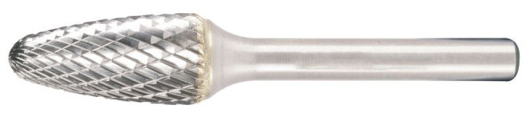 SW-Stahl Hartmetall Frässtift, rundgebogen, mit 12 mm Bohrkrone, 82555L-8
