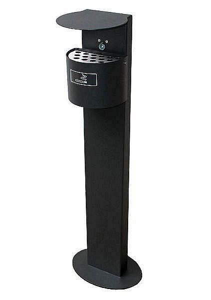 Renner Stand-Halbrundascher mit stabiler Bodenplatte, freie Aufstellung, Ständer eckig, verzinkt, beschichtet, anthrazit-eisenglimmer, 7067 S-00 PB DB703