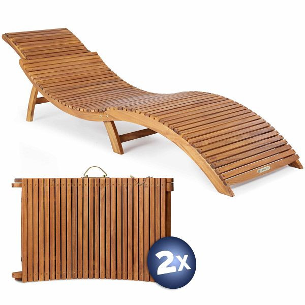 casaria Faltbare Gartenliege, VE: 2er-Set Akazienholz FSC®-zertifiziert, 994550