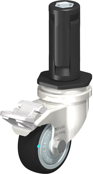 Blickle LRXA-PATH 50KD-FI-FK-EXR03 Edelstahl-Apparate-Lenkrolle mit Expander & Feststeller, Thermoplastisches Polyurethan, Grau, 853330
