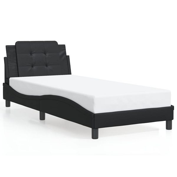 vidaXL Bettgestell mit Kopfteil Schwarz 100x200 cm Kunstleder, 3208163