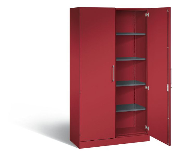 C+P Flügeltürenschrank Asisto, H1980xB1000xT435mm, Farbe: Rubinrot, Bügelgriff, 5 OH, 141002-000 S10273