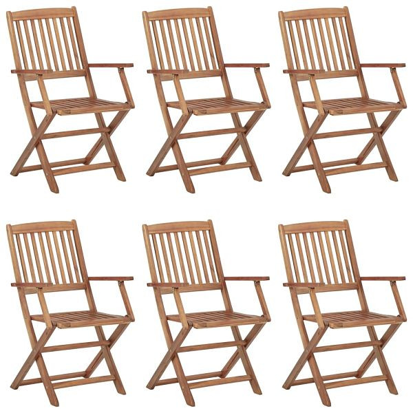 vidaXL Klappbare Gartenstühle 6 Stück Massivholz Akazie, 3074936