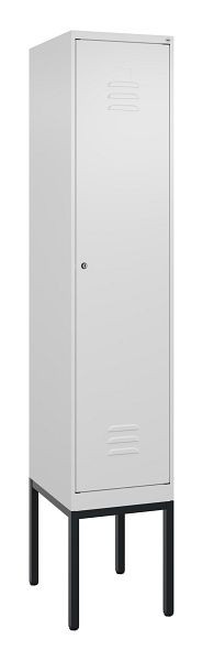 C+P Umkleidespind Classic PLUS mit Mitteltrennwand, Gestell, 2120x400x500mm, 9016/9016, Zylinderschloss, 0800307-12F S10029