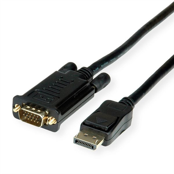 VALUE Kabel DisplayPort-VGA, DP ST - VGA ST, schwarz, 1 m, 11.99.5800