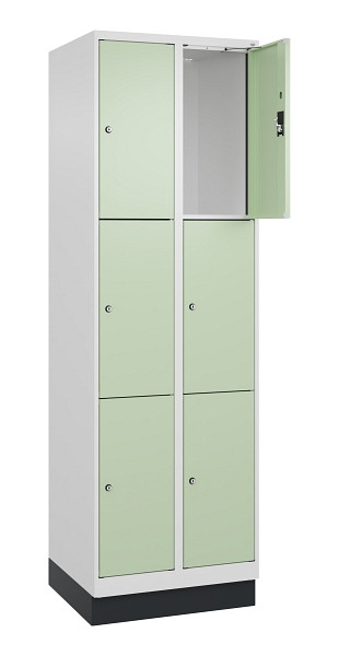C+P Schließfachschrank Evolo PLUS, mit Sockel, 6 Fächer, 1950x600x500mm, 9016/60, 049020-203 S10019