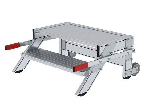 Krause Arbeitsplattform fahrbar, aus Aluminium, 2 Stufen, Stufenbreite 800 mm, 274510