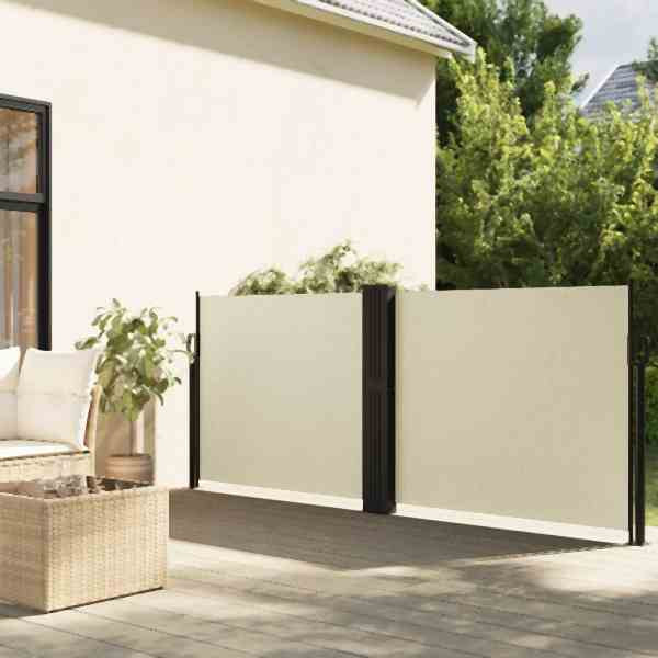 vidaXL Seitenmarkise Ausziehbar Creme 120x600 cm, 4004595