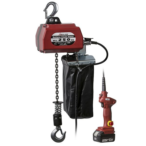 DELTA Batterie Kettenzug 18V- 4,5m/min 1-Strang, 0,25t mit 10m Hubhöhe, CZ.0.DBH.250.10