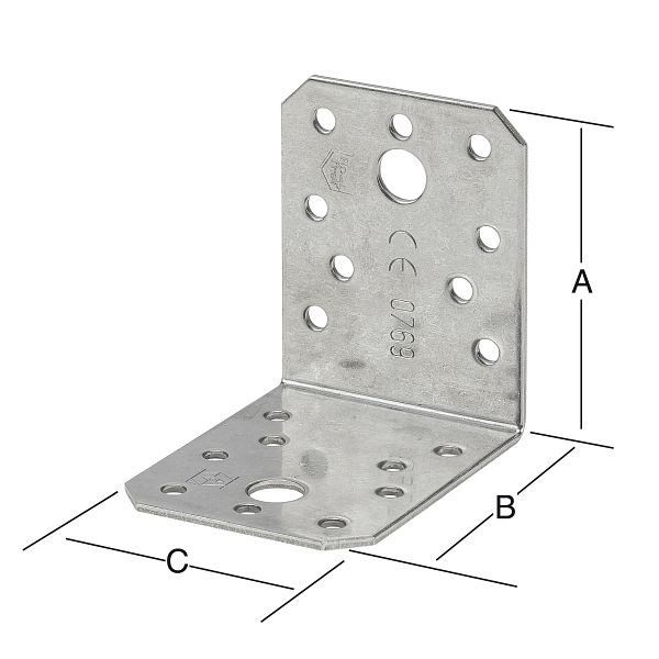 Vormann Winkelverbinder 90 x 90 x 65 sendzimir verzinkt, VE: 20 Stück, 070925000G