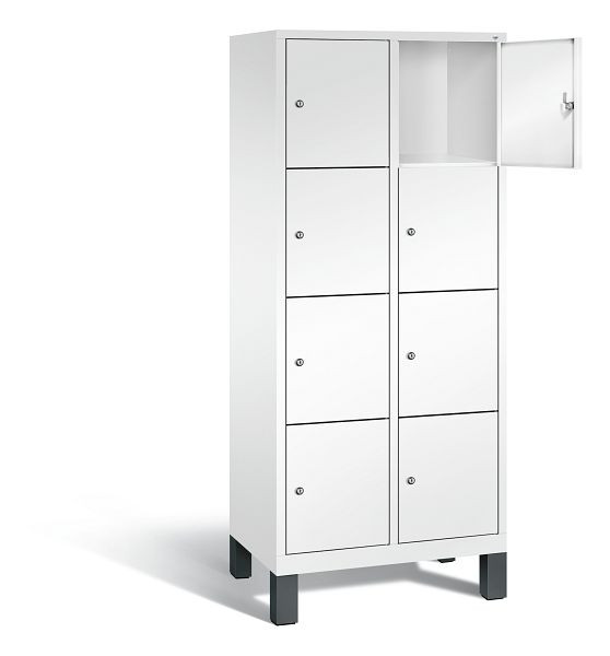 C+P Schließfachschrank Evolo, H1850xB810xT500mm, Farbe: Verkehrsweiß, 48010-224 S10190