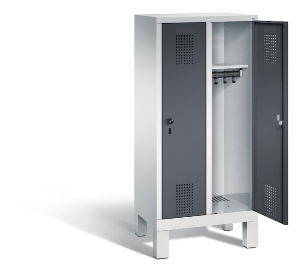 C+P Kindergarten-Spind Evolo, H1350xB610xT300mm, Farbe: Lichtgrau / Schwarzgrau, 480103-20 S10043