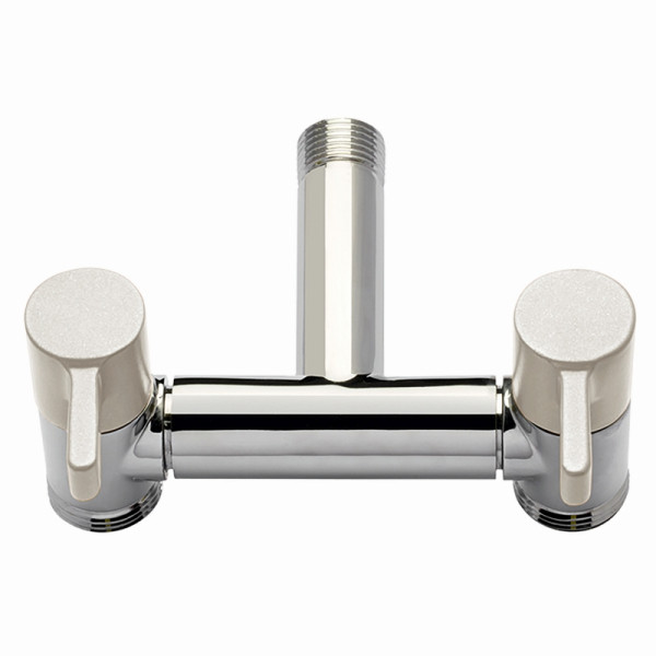 Aquajet Doppel-Zapfstelle ECO weiß, verchromt, VE: 4 Stück, 73142WHT