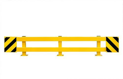 Ampere Regalschutz-Planke C-Profil, ausziehbar bis 2700 mm, gelb beschichtet, mit schwarzen Streifen, 311058