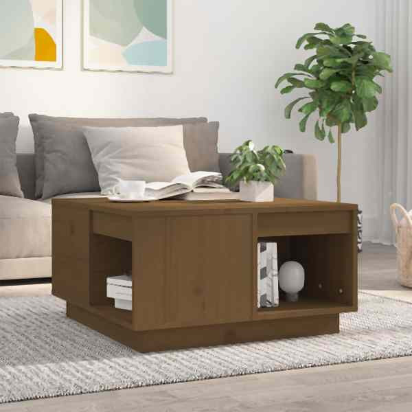 vidaXL Couchtisch Honigbraun 60x61x32,5 cm Massivholz Kiefer, 814532