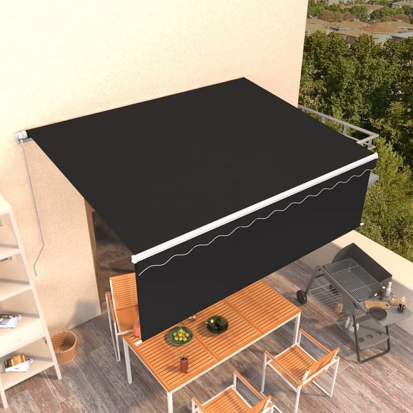 vidaXL Markise Manuell Einziehbar mit Rollo 4x3 m Anthrazit, 3069299