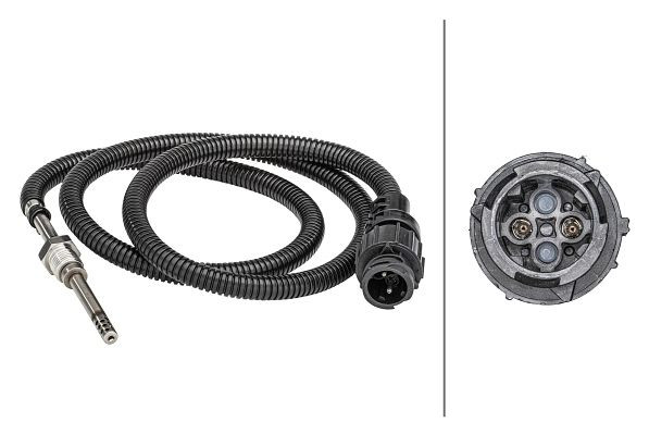 HELLA Sensor, Abgastemperatur, 2-polig, geschraubt, Kabel: 985mm, 6PT 358 181-331