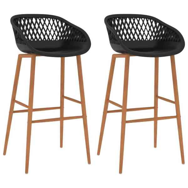 vidaXL Barhocker 2 Stück Schwarz, Metall, 248152, 8719883791203