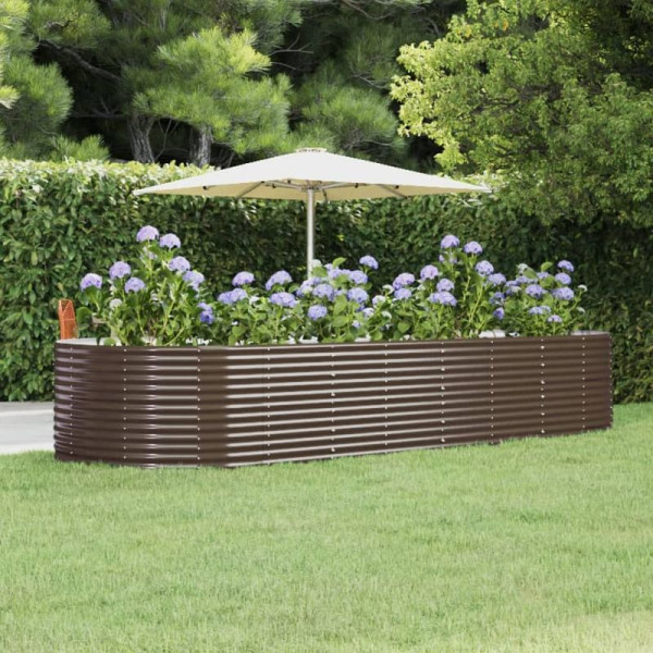 vidaXL Hochbeet Braun 367x140x68 cm Verzinkter Stahl, 319105