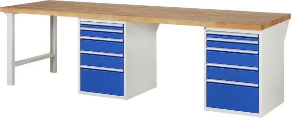 RAU Werkbank Serie 7000 - Modell 7511-8, B3000 x T900 x H890 mm, Systemunterbau B3000 x T850 x H850 mm, 03-7511A8-309B4M.11