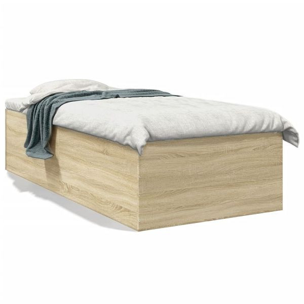 vidaXL Bettgestell Sonoma-Eiche 100x200 cm Holzwerkstoff, 3280960